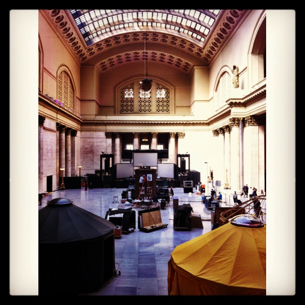 Setting up at Union Station
